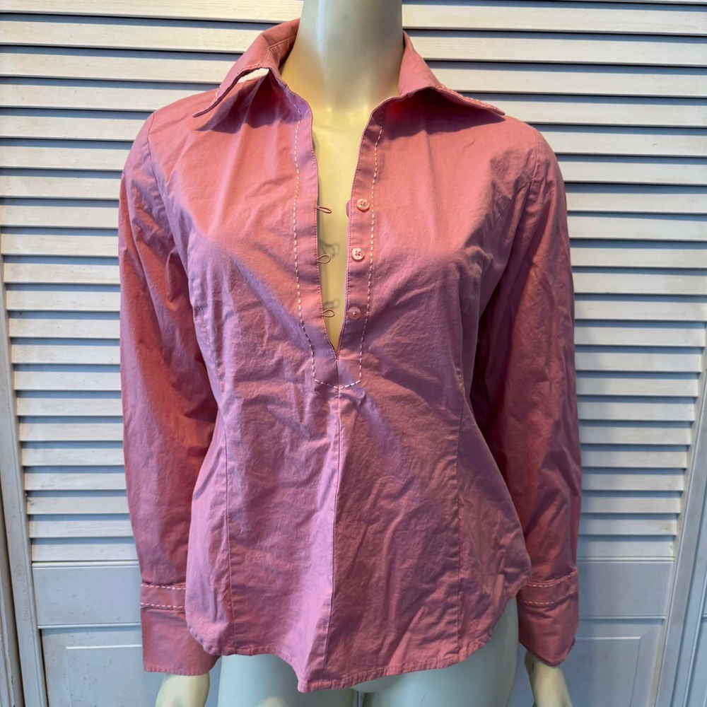 Ann Taylor LOFT Pink Button Down Shirt Size 8